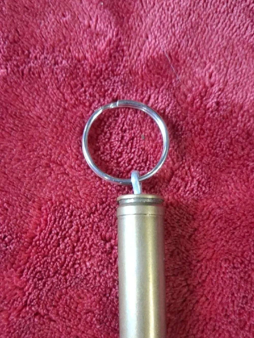Brass Bullet Keychain with Silver Ring